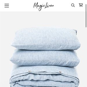 Magic Linen - BLUE MELANGE LINEN DUVET COVER SET (3 PCS)